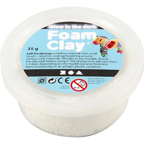 Foam clay selvlysende